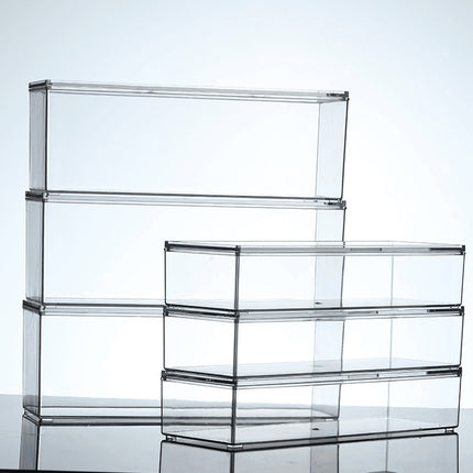 Transparent Storage Box, Thickened and Deepened, Without Lid, Large Cosmetic Organizer Box, Snack and Seasoning Cabinet, Desktop Sorting Box
