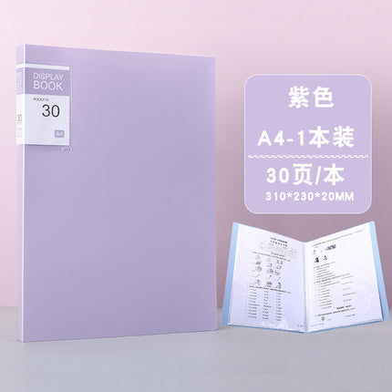 Candy-Colored Document Folder A4 Test Paper Collection Pregnancy Check-Up Storage Folder Transparent Insert Folder Wholesale in Stock