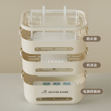 Router wifi storage box TV set-top box storage rack socket wire arrangement desktop wireless light cat placement