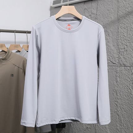 Di department flat for winter men's outdoor warm fashion all-match skin-friendly delicate bottoming warm velvet crew neck long sleeve T-shirt