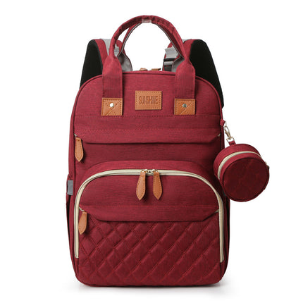Mummy Bag, Large Capacity Backpack, Portable, Hangable Stroller, Folding Bed, Mother Travel Insulated Mother and Baby Bag
