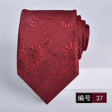 Tie men's formal wear business wine red bridegroom wedding jacquard hand fight 8cm administrative professional New in stock