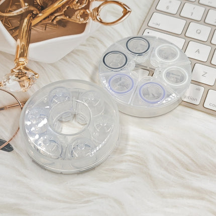 Round invisible color contact lens box three pairs of press double box beauty pupil box flip water box wholesale