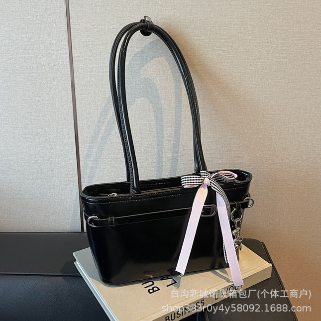 PU Oil Wax Underarm Bag / Sac Sous-Bras Cire PU Femme
