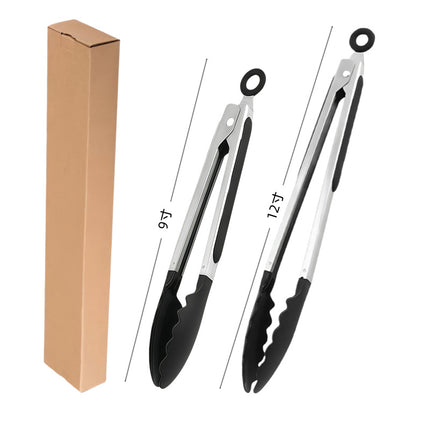 Cross-Border Silicone Clips, High Temperature Resistant Kitchen Anti-Scalding Barbecue Barbecue Clips, Food Clips, Household Stainless Steel Steak Clips
