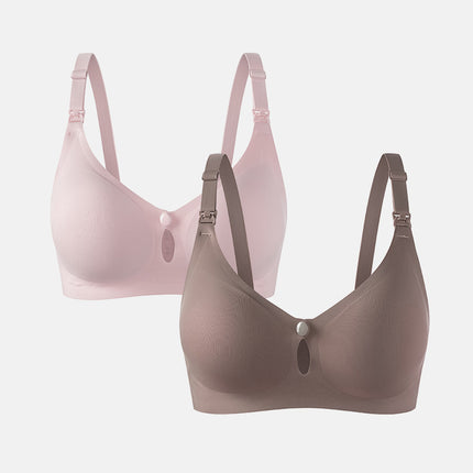 Summer factory wholesale front buckle lactation bra thin no steel ring jelly glue postpartum lactation underwear