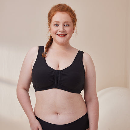 Wide Shoulder Straps, Printed Front Opening, Large Size Bra Without Rims, Silicone Prosthetic Breasts Can Be Filled after Surgery, Foreign Trade Full Cup Bra