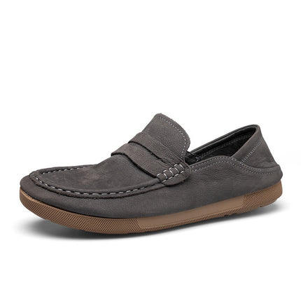 Men's Loafers, New Spring and Autumn Slip-On Shoes, Genuine Leather, Breathable, Casual Leather Shoes, Lightweight, Comfortable Driving Shoes, Lazy Shoes