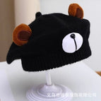 Cute bear beret-black / 3-48 months