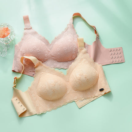 Bra underwear for women, big chest, small breast, anti-sagging full cup, thin corset, adjustable plus size seamless