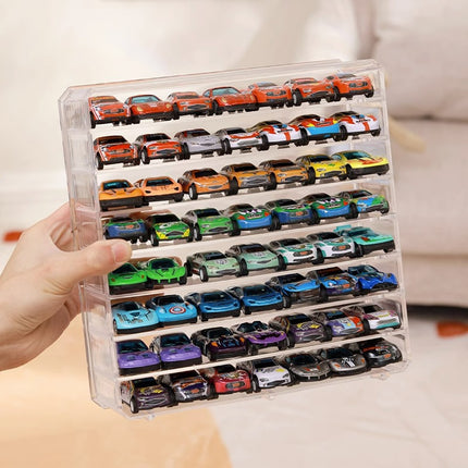 1:64 Alloy Car Storage Box Hot Wheels Domeka Kidsren's Flap Pocket Pants Car Organizer Multi-Layer Display Rack