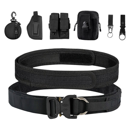 Cross-Border Nylon Double-Layer Thickened Tactical Belt Military Fans Outdoor Multi-Functional Quick-Release Buckle Security Combat Belt Set