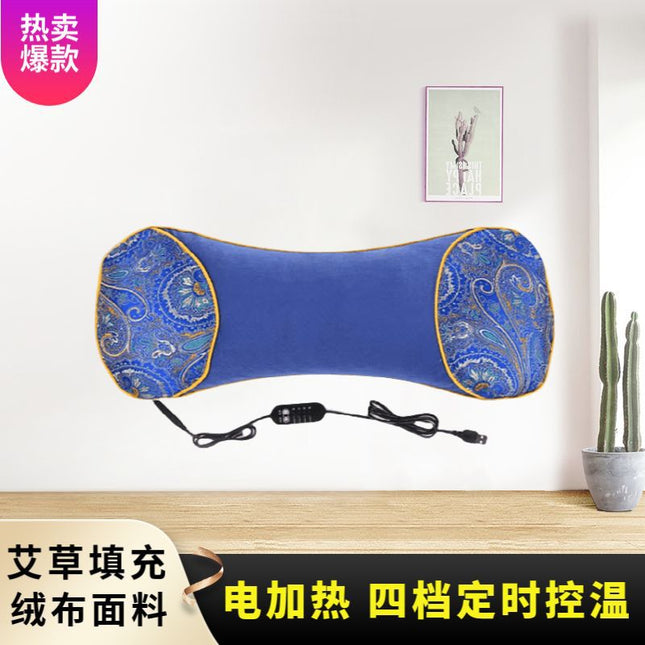Tiktok hot heating Wormwood bone pillow Wormwood pillow Ice Silk bone cool pillow multifunctional cervical pillow factory wholesale