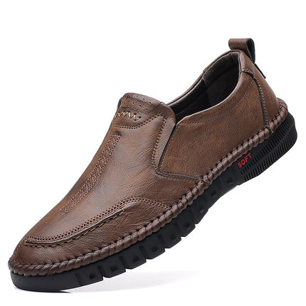2022 New Men's Leather Shoes Breathable Sliding Wear-resistant Driving Shoes Fashionable All-match Shoes for Men