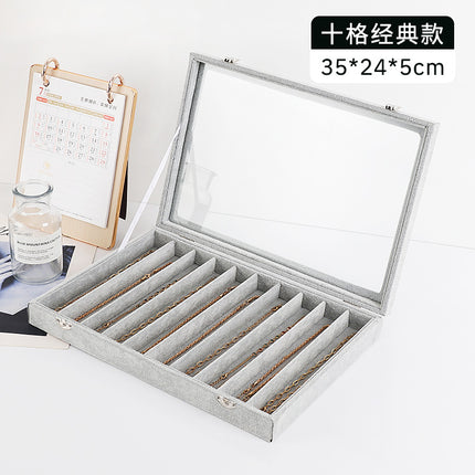 Jewelry Box Necklace Storage Box with Lid Split Dustproof Storage Pearl Necklace Bracelet Stall Display Necklace Box