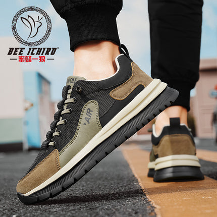 Bee Wolf Flagship Store Light Luxury Casual Sports Men's Shoes Lightweight Soft Sole Comfortable Dirt-Resistant Soft Elastic Spring/Summer Running Shoes