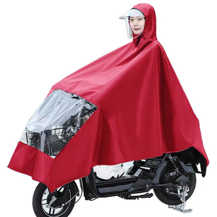 [New Listing] Raincoat Electric Car Motorcycle Increased Thickening and Long Anti-Rainstorm Double Riding Poncho
