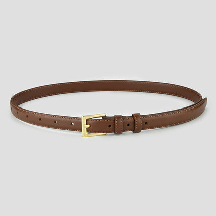 Belt Women's Genuine Leather Versatile Decorative Belt 2024 New High-End Jeans Belt Ins Hong Kong Style Decorative Belt