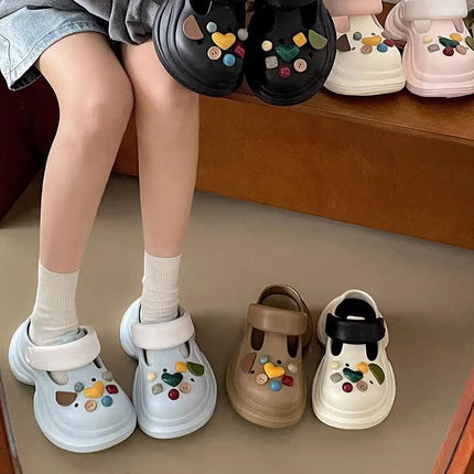 Cave Shoes Detachable Diy Summer Women's Slippers Daily Simple Wear-resistant Lightweight Non-slip Height-increasing Casual Comfortable