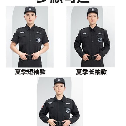 Black Security Clothing Summer Short-Sleeved Thin Training Clothing Suit Uniform Long-Sleeved Security Work Clothes Duty Clothing for Men