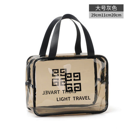 PVC Transparent Wash Bag Dry and Wet Separated Double Layer Portable Travel Waterproof Fitness Swimming Cosmetic Bag Storage Bag for Women
