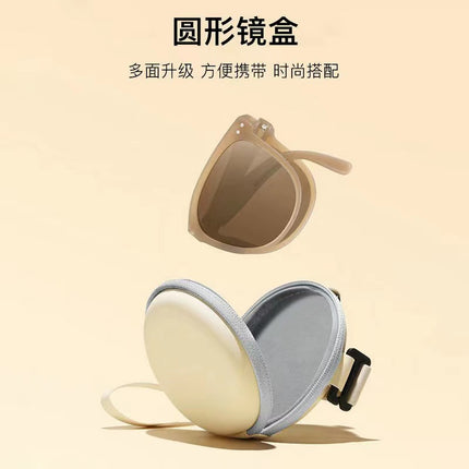 Cross-border new anti-ultraviolet foldable second-generation sunglasses women's ultra-light pocket large-frame sunglasses a generation of 25