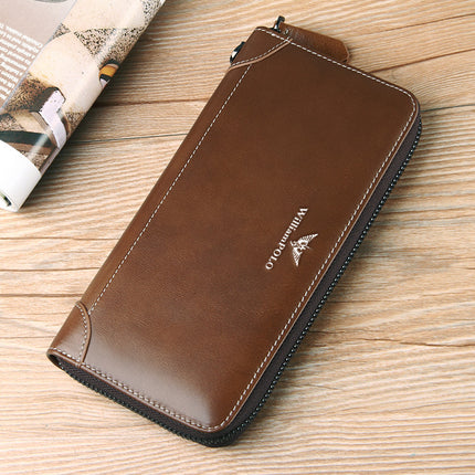 King Paul Men's Long Wallet Leather Wallet Youth Simple Business Casual Large Capacity Clutch Wholesale