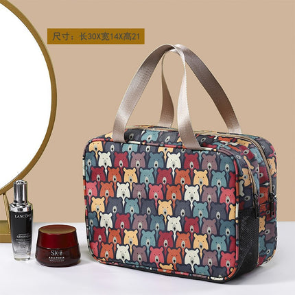 Double-Layer Large-Capacity and Good-Looking Storage Bag for Travel, Portable Toiletry Bag, Simple Waterproof and Stowable Cosmetic Bag