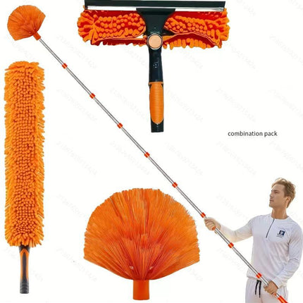 Cross-Border 2-in-1 Window Cleaning Scraper, Glass Cleaning Brush, Wiper, Glass Scraper, Double-Sided Glass Cleaning Tool