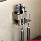 Gun ash-two-person aluminum toothbrush holder (no need to punch holes)