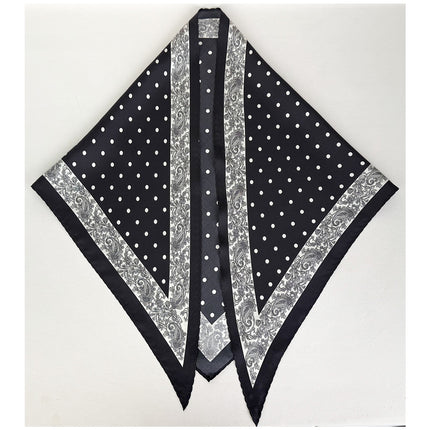 New Stylish and Elegant Mulberry Silk Lace Twill Triangle Scarf Collection for Professional Women