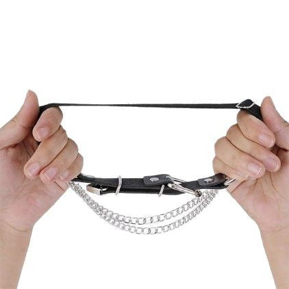 Cross-Border Hot Selling European and American Punk Gothic Pu Leather Asymmetrical Heart Chain Elastic Leg Ring Sexy Leg Strap Leg Chain