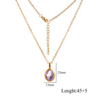 Oval necklace purple / Chain length 45 5[7.35g]