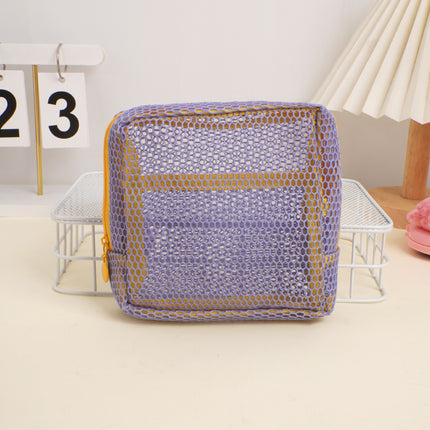 Korean Dopamine Mesh Tofu Bag Portable Travel Toiletry Cosmetics Storage Bag Makeup Bag Mesh Sundry Bag