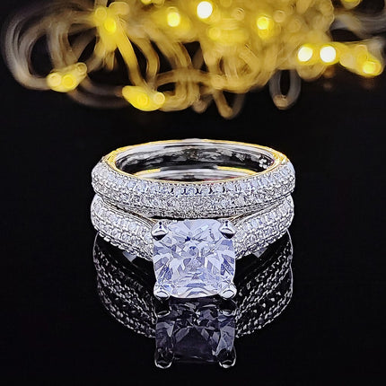 European and American Cross-border E-commerce Hot Sale Combination Ring suit Ring Female Niche High-level Sense Design Super Flash r7489