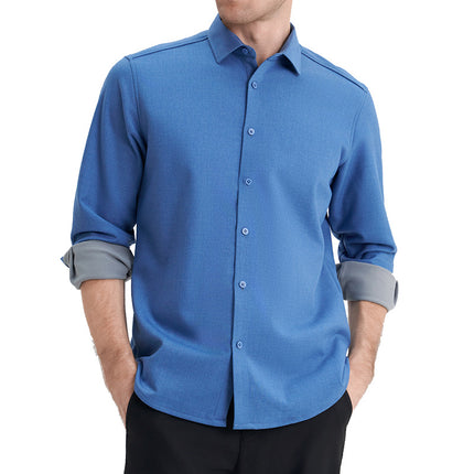 Dongyu Men's Fleece-Lined Shirts, Men's Long-Sleeved Spring and Autumn Comfortable Shirts, Business Men's High-End Fleece-Lined Shirts Wholesale