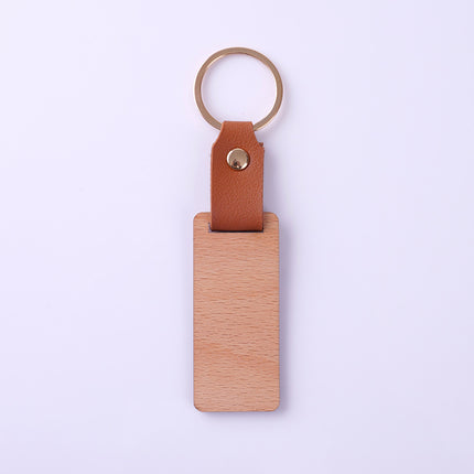 in stock Homestay Creative Leather Wooden Keychain Couple Keychain Creative Car Pendant