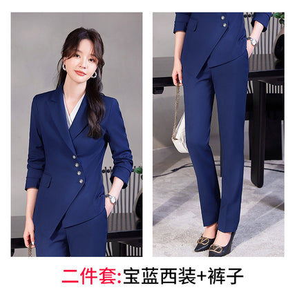 Professional Suit suit Women's Senior Sense 2024 Spring and Autumn New Hotel Front Desk Beauty Salon Overalls Suit Jacket
