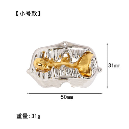 [Small size] zinc alloy unlock Kong Ming lock magic alloy educational toys nine-chain intelligence unlock ring buckle