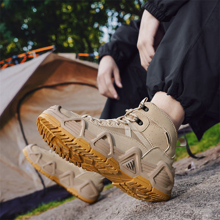 Factory Dropshipping Outdoor Men's Tactical Boots Mid-Top Desert Boots Outdoor Shoes Non-Slip Casual Sports Hiking Shoes for Men