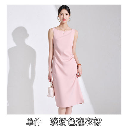 Pink High-End Three-Quarter Sleeve Blazer Women's Pants Dress Business Attire Two-Piece Suit High-End Elegant Trendy