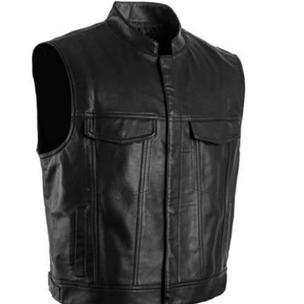 Europe and the United States cross-border men's Amazon plus size vest skull leather waistcoat wholesale