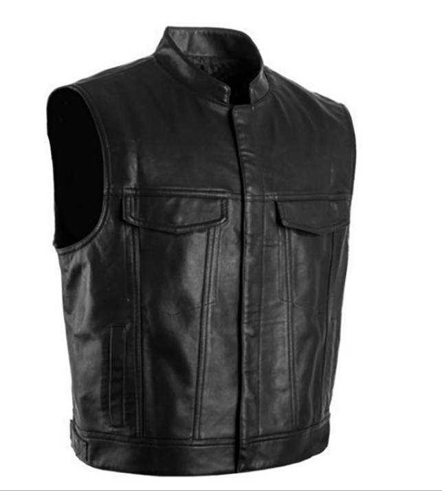 Europe and the United States cross-border men's Amazon plus size vest skull leather waistcoat wholesale