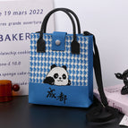 [light luxury and simple] squinting smiling panda (chengdu) blue (black portable)112102