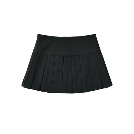 French Style Autumn and Winter Woolen Wide-brimmed Pleated Skirt Women's All-match Anti-naked Skirt Mini Skirt