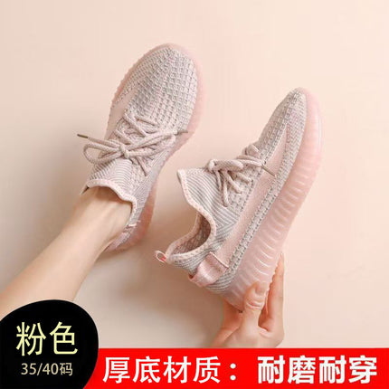 350 Unisex Large Size Yeezy Shoes Breathable Fly-Knit Sneakers Autumn Mesh Running Shoes Cross-Border Wholesale in Stock
