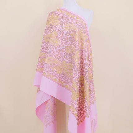 Autumn and Winter 450g Thick Gold Thread Large Cashew Embroidered Flower Scarf Ethnic Style Mother Style Imitation Cashmere Warm Shawl Cloak