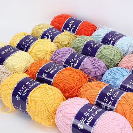 Snow Feir 5 strands milk cotton wool group 5 strands combed cotton thread not ball baby hand woven diy cute doll