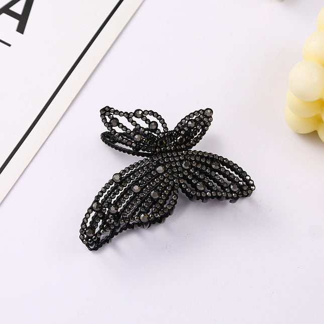 Butterfly Pearl Rhinestone hair clip women's back head updo elegant hair grip luxury headdress hair volume shark clip