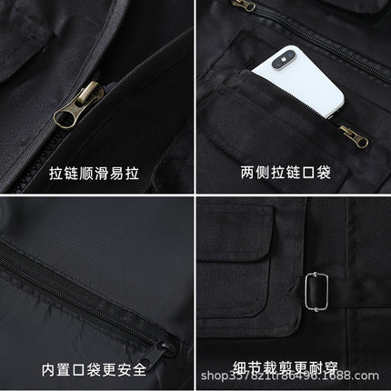 Men's Vest for Spring and Autumn, Padded for Middle-Aged and Elderly Men, Multi-Pocket Vest, Outdoor Fishing Casual Wear, Dad's Vest